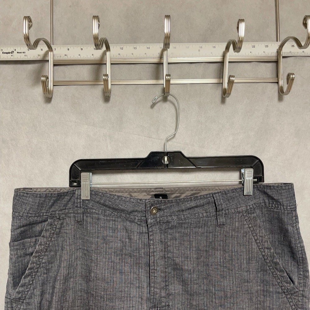 Prana Shorts Men 38X8 Gray Micro Striped Furrow Chino Performance Active Outdoor